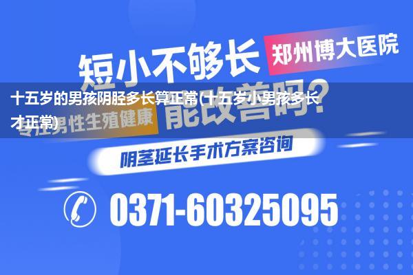 十五岁的男孩阴胫多长算正常(十五岁小男孩多长才正常)